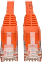 Tripp-Lite N201-015-OR Cat6 Gigabit Snagless Molded UTP Patch Cable (RJ45 M/M), Orange, 15 ft. TrippLite