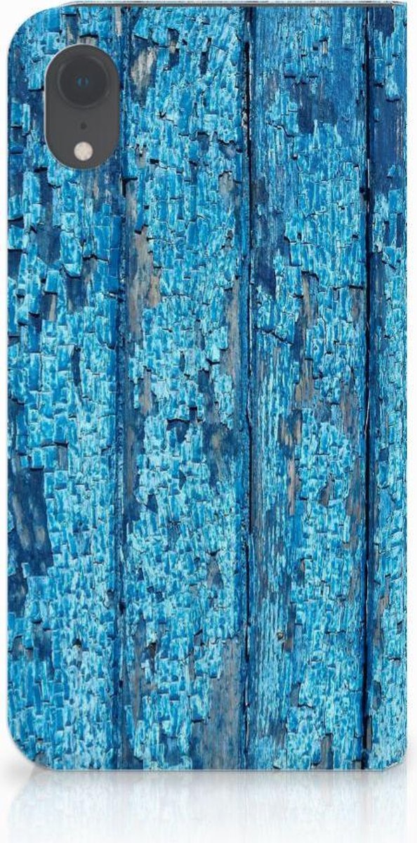 Apple iPhone Xr Book Wallet Case Wood Blue