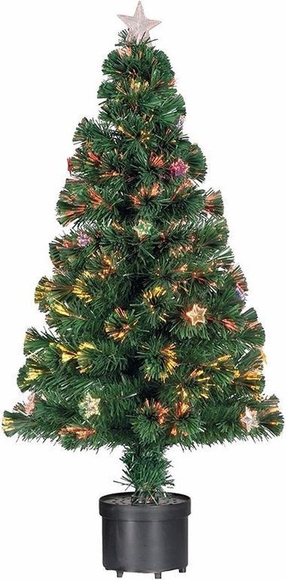 Kleine kunst kerstboom met verlichting en versiering - 90 cm -  kunstkerstboom | bol.com