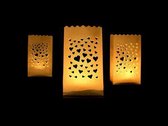 Candlebag hart - 10 stuks - Kaars zak - windlicht - papieren kaars houder - lichtzak - candle bag