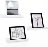 Zwevende Blinde Muurplank Set - Wand / Muur Foto Boekenplank - Zwevend Hoogglans Wit