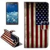 Samsung Galaxy Note 5 Edge - Flip hoes, cover, case - PU leder - PC - USA Vlag