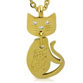 Amanto Ketting Bjor Gold - 316L Staal PVD - Poes - 45x23mm  - 50cm