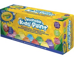 foto van Crayola - Hobbyverf - 10 Potjes Afwasbare Verf Voor Kinderen -Speciale Effecten