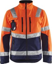 Blåkläder 4900-2517 Jack Softshell High Vis Oranje/Marineblauw maat 4XL