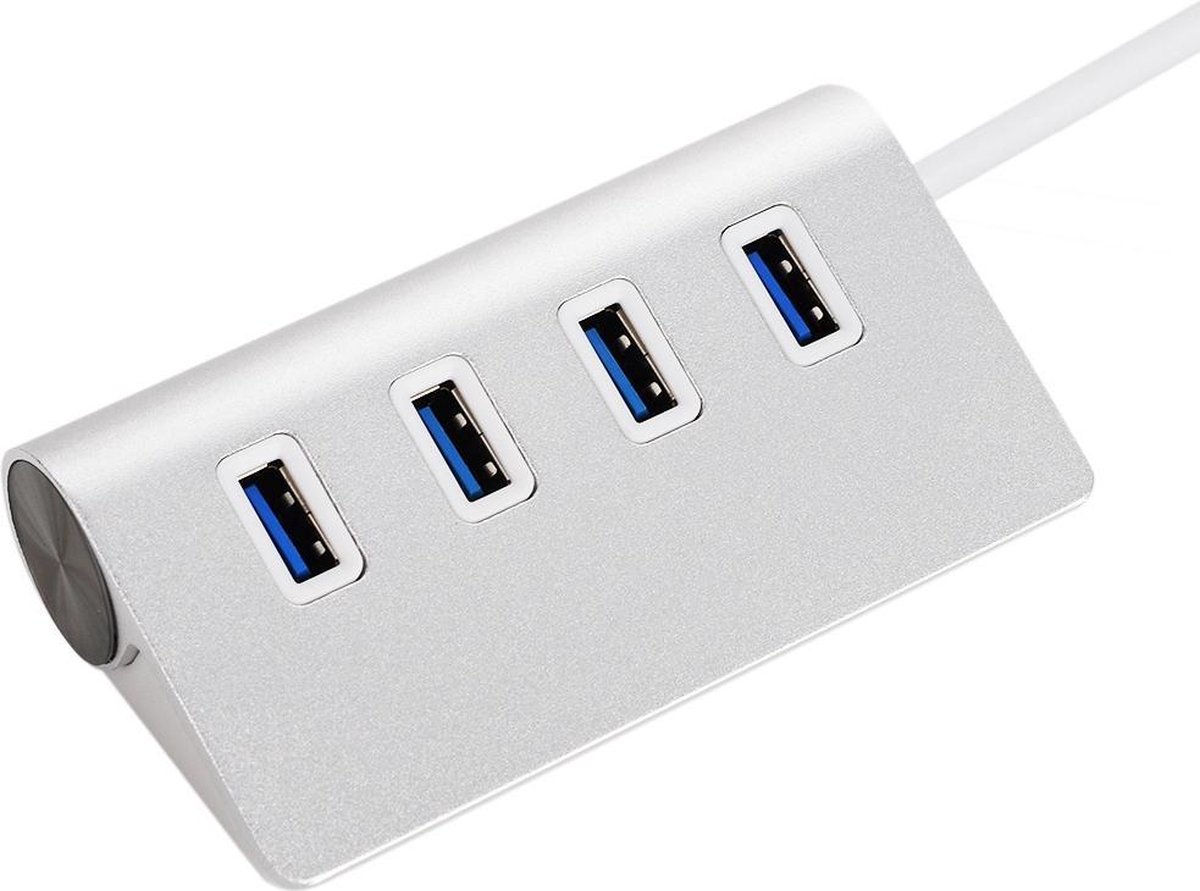 4 Poorten USB 3.0 Hub / Verdeler / Switch / Splitter - Zilver - Merkloos