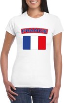 T-shirt met Franse vlag wit dames XXL