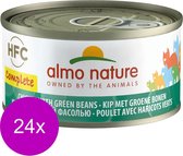Almo Nature Natvoer met 100% vers vlees of vis voor Katten - HFC Complete - 24 x 70g - in 4 Smaken - Kip met Groene Bonen - 24 x 70 gram
