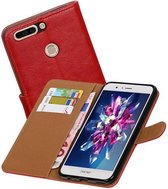 Zakelijke Book Case Telefoonhoesje Geschikt voor de Huawei Honor 8 Pro / V9 - Portemonnee Hoesje - Pasjeshouder Wallet Case - Rood