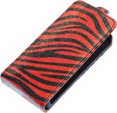 Rood Zebra Flip case hoesje voor Samsung Galaxy S3 I9300