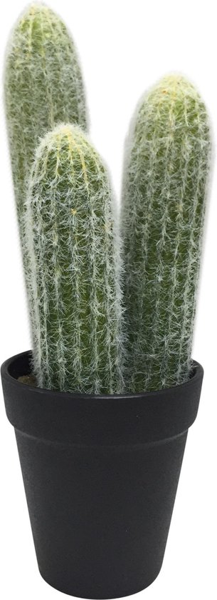 Housevitamin artificiel cactus / plante artificielle - plante d'intérieur en pot noir 28 cm