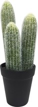 Housevitamin kunst cactus / kunstplant  - kamerplant in zwarte pot 28 cm