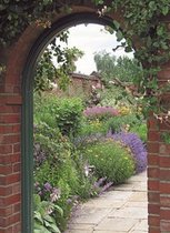 Tuinposter doorkijk - 95x130 cm - lavendel kasteeltuin - tuinposter - tuin decoratie - tuinposters buiten - tuinschilderij
