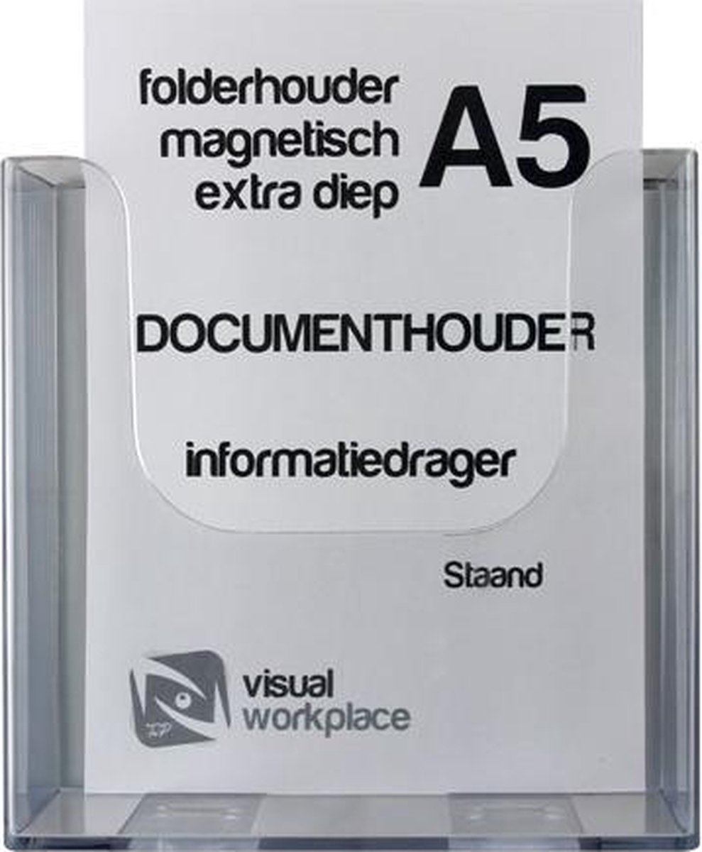 Folderhouder magnetisch A5 - extra diep (staand)