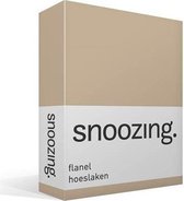 Snoozing - Flanel - Hoeslaken - Eenpersoons - 70x200 cm - Camel