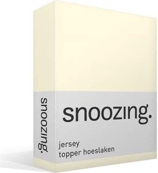 Snoozing Jersey - Topper Hoeslaken - 100% gebreide katoen - 180x210/220 cm - Ivoor