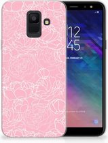 Geschikt voor Samsung Galaxy A6 (2018) TPU Hoesje Design White Flowers