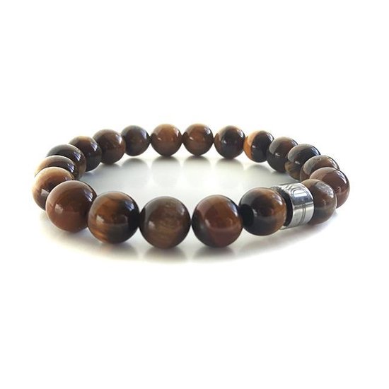 Heren armband Goud pyrite kralen edelsteen tijgeroog- Ibizamen - www