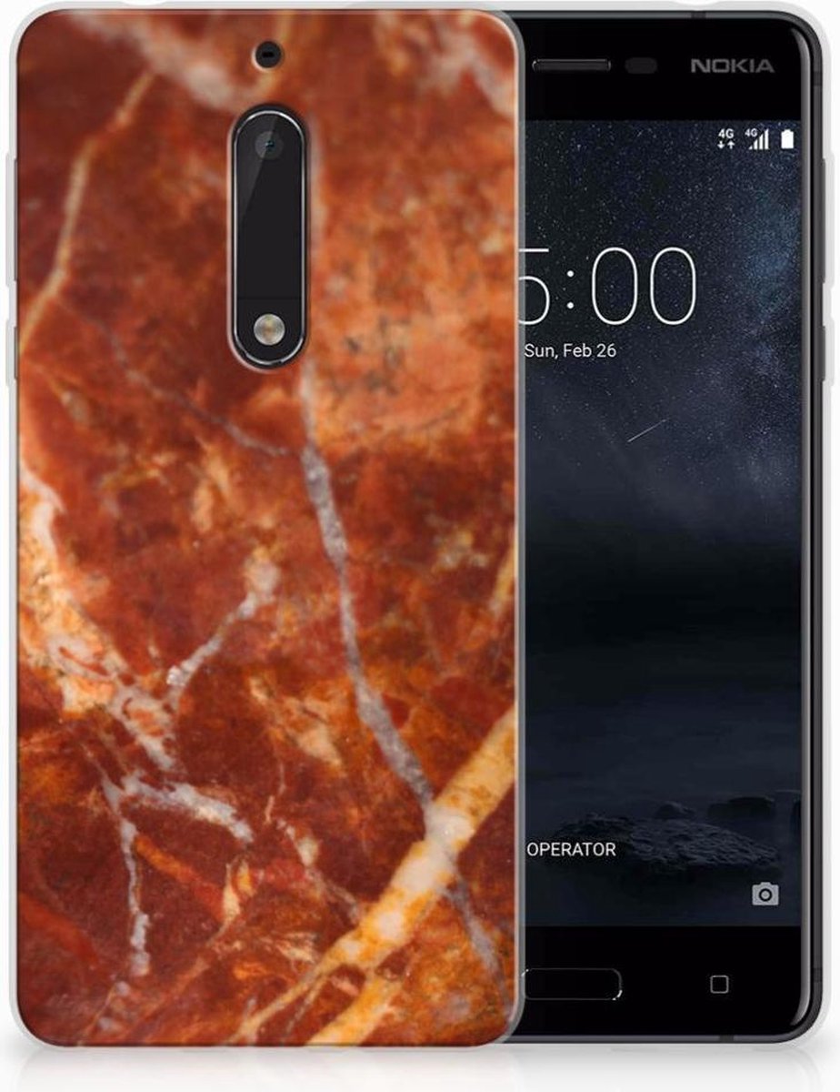Nokia 5 TPU Siliconen Hoesje Marmer Bruin
