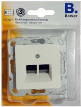 BERKER M2 RJ-45 stopcontact 2-voudig, inbouw | WIT