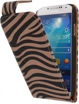 Zebra Classic Flipcase Hoesjes voor Galaxy S4 i9500 Grijs