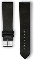 Zwarte lederen horlogeband (made in France) Frans leder 20 mm