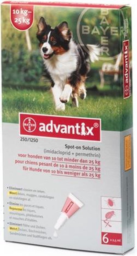 Advantix 250/1250 Anti vlooienmiddel en tekenmiddel Hond