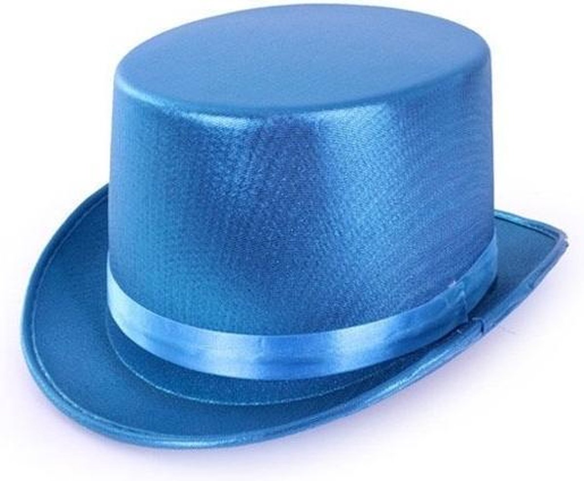Turquoise blauwe hoge hoed metallic voor volwassenen | bol.com
