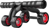 Dubbele Buikspier Roller incl. Kniemat - Buikspiertrainer - Trainingswiel - Ab Wheel – Zwart
