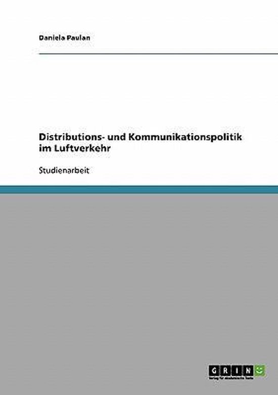 Distributions- Und Kommunikationspolitik Im Luftverkehr - cover