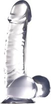 NMC – Dildo met Aders en Gladde Scrotum voor Spannende Spelletjes 19 cm - Transparant