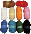 Gekaarde wol, 10x25 gr, diverse kleuren