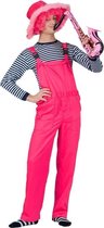 Neon roze tuinbroek voor volwassenen - carnavalskleding verkleedkostuum/pak L