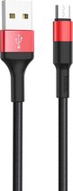 Hoco - X26 Xpress Micro USB naar USB Kabel - Zwart/Rood
