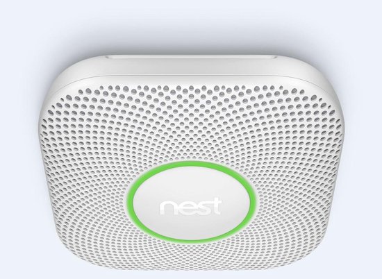 Google Nest Protect - Slimme rook- en koolmonoxidemelder - Bedraad - 230 V-aansluiting - Google Nest