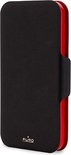 Puro iPhone 5 / 5S Eco Leather Wallet Case BiColor + 3 Cardslot Black/Red