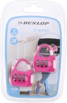 2x Roze reistassen bagagesloten met cijferslot