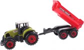 Johntoy Tractor Met Aanhanger Rond Groen 22 Cm