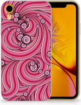 TPU-siliconen Hoesje Geschikt voor iPhone Xr Swirl Pink