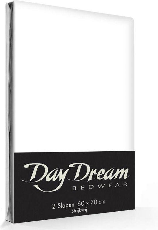 Day Dream - Kussenslopen - Strijkvrij - Katoen - 60 x 70 - Wit -  set van 2 - Day Dream