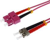 Helos 10m OM4 SC/ST Glasvezel kabel 2x ST Violet