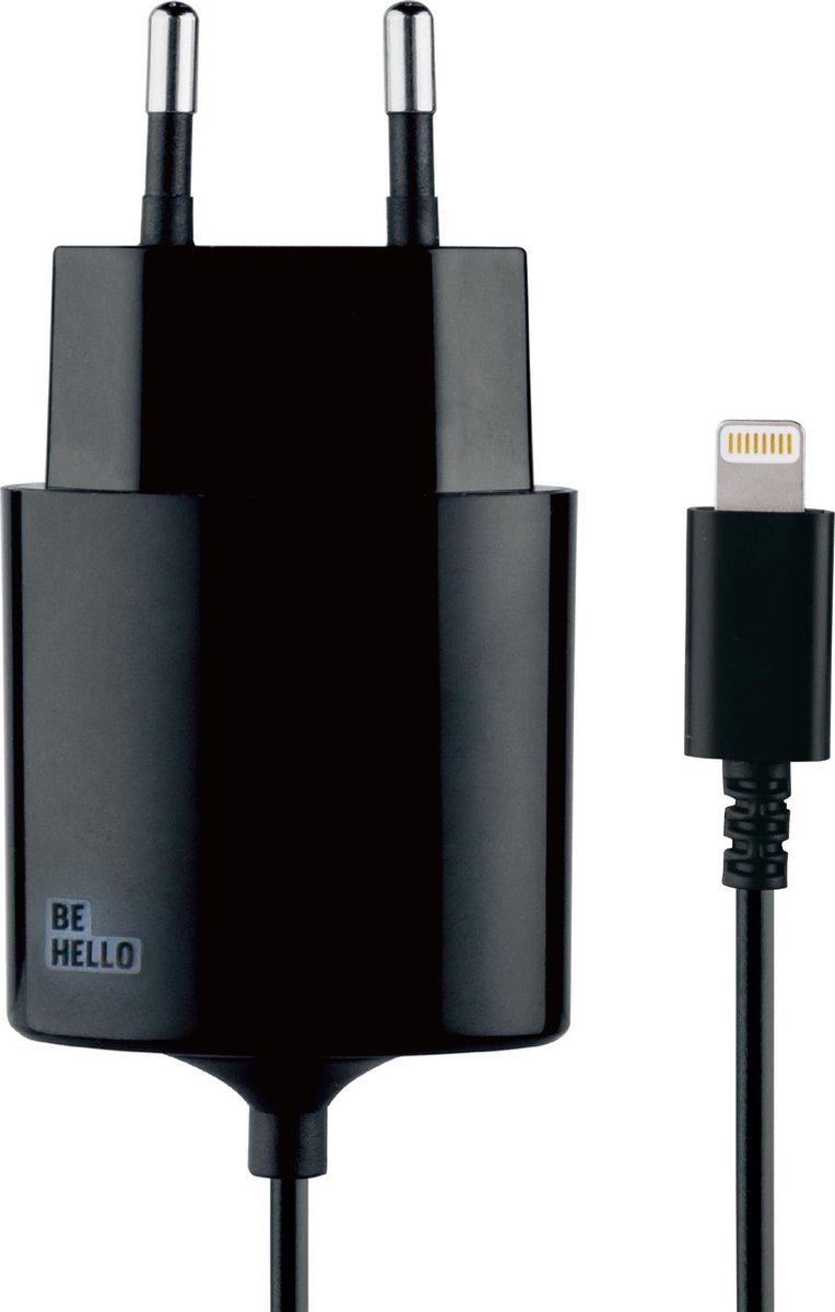 BeHello Oplader met Lightning Kabel (1,2m) 1A - Zwart