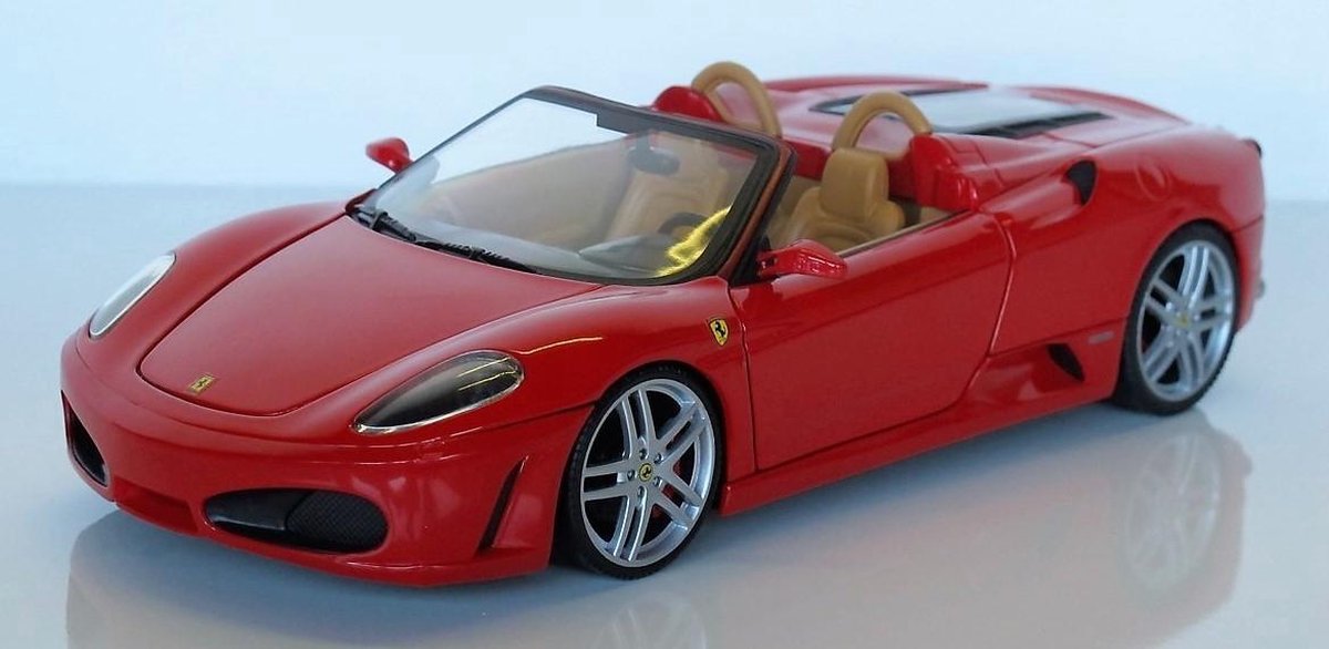 未開封 1/18 Hot Wheels フェラーリ F430 Spider Hotwheels 1:18 Ferrari F430 Spider - 2005, Rood met beige