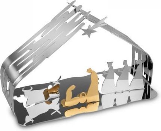 ALESSI BARK pour Noël Lumière atmosphérique Crèche de Noël en acier inoxydable