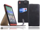 Devills HTC Desire 816 Lederen Flip Case Cover Hoesje Grey