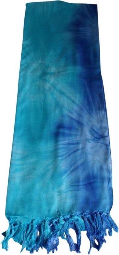 hamamdoek sarong pareo lengte 115 cm breedte 165 spattenmotief kleuren blauw  turquoise wit | bol.com