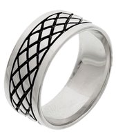 The Jewelry Collection For Men Ring Zwart Epoxy - Zilver Gerhodineerd