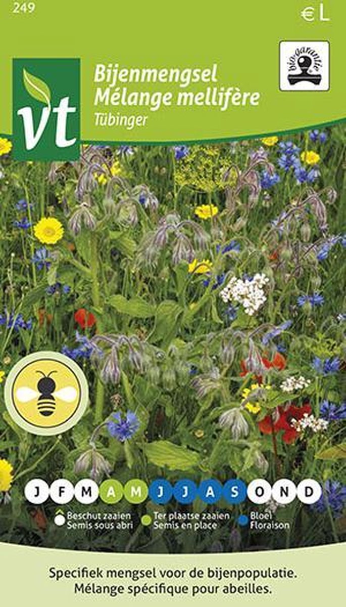 Bijenmengsel Tübinger bio, eenjarige planten die veel nectar en pollen produceren
