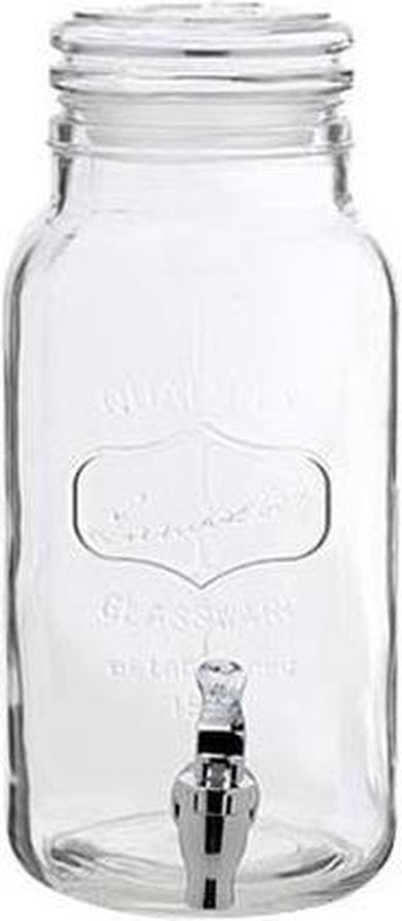Glazen drank dispenser 3,75 liter - Drank dispensers met kraantje | bol.com