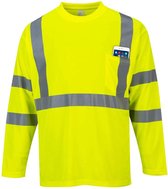 Hi-Vis T-shirt geel met lange mouw en reflectie strepen maat 2XL
